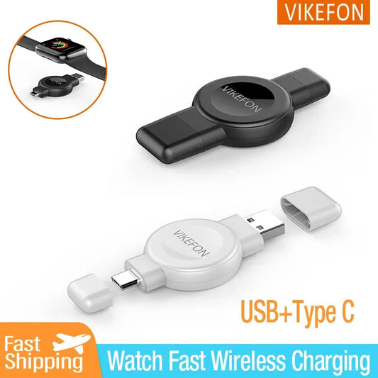 Magnetic 2-in-1 Wireless Charger for Apple Watch (Series 2-9, SE) and Samsung Galaxy Watch (6/5/4Pro/4/3 Active) – Fast Charging Station - Wearable Upgrades