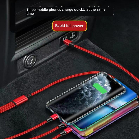 PD One Drag Three Neutral Multi-Head Data Cable – Compatible with Mercedes-Benz and BMW Devices (Micro USB, Type-C, Apple Lightning) - Wearable Upgrades