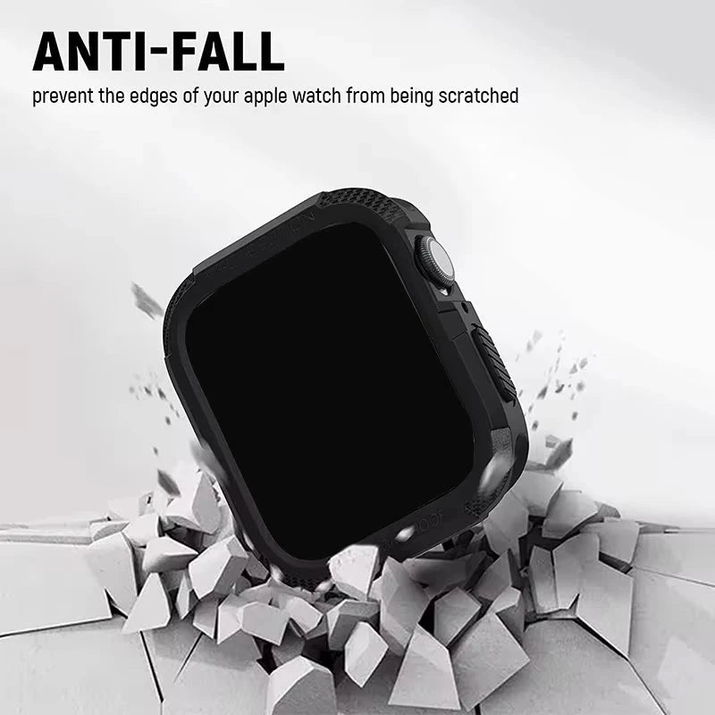 Rugged Cover for Apple Watch Case with TPU Screen Protector – Compatible with 38mm, 40mm, 41mm, 42mm, 44mm, and 45mm (Series 2, 3, 4, 5, 6, 7, 8, 9, SE) - Wearable Upgrades