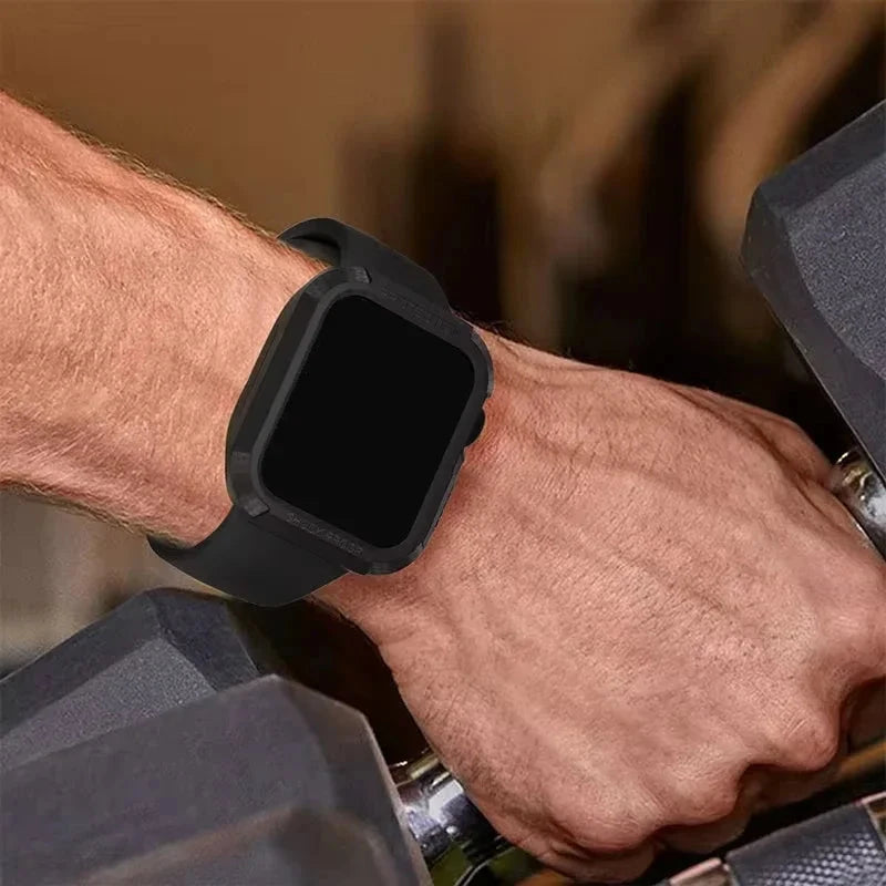 Rugged Cover for Apple Watch Case with TPU Screen Protector – Compatible with 38mm, 40mm, 41mm, 42mm, 44mm, and 45mm (Series 2, 3, 4, 5, 6, 7, 8, 9, SE) - Wearable Upgrades