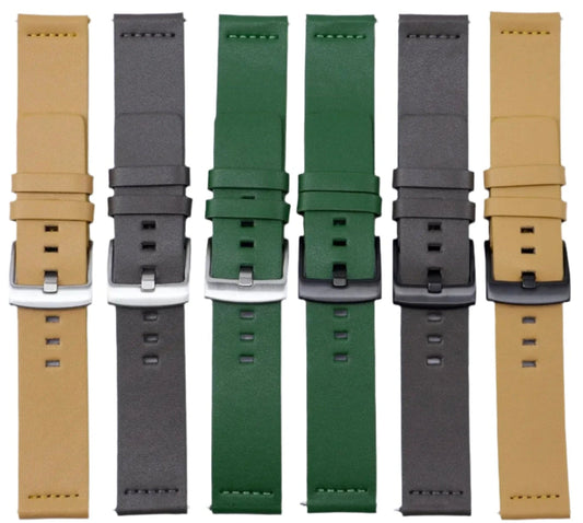 20mm & 22mm Leather Bracelet for Samsung Galaxy Watch – Premium Replacement Strap, Compatible with Galaxy Watch 7, 6, 5, 4 (40mm, 44mm), 6/4 Classic (43mm, 47mm), Gear S3, Huawei, Honor, Amazfit & More - Wearable Upgrades