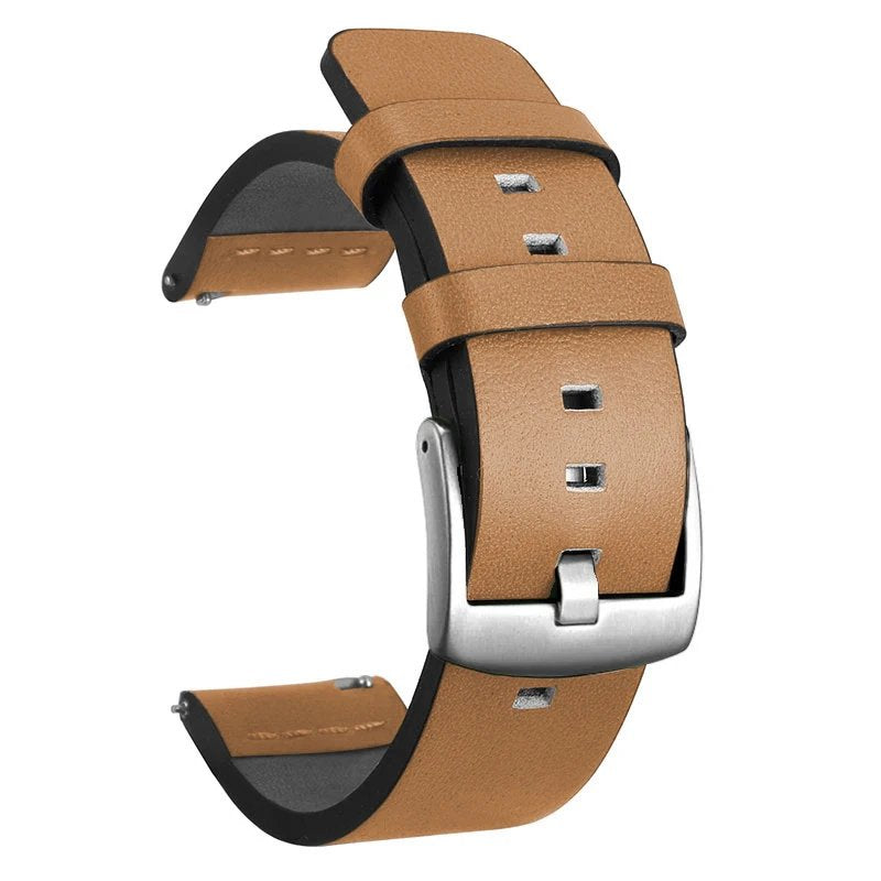 20mm & 22mm Leather Bracelet for Samsung Galaxy Watch – Premium Replacement Strap, Compatible with Galaxy Watch 7, 6, 5, 4 (40mm, 44mm), 6/4 Classic (43mm, 47mm), Gear S3, Huawei, Honor, Amazfit & More - Wearable Upgrades