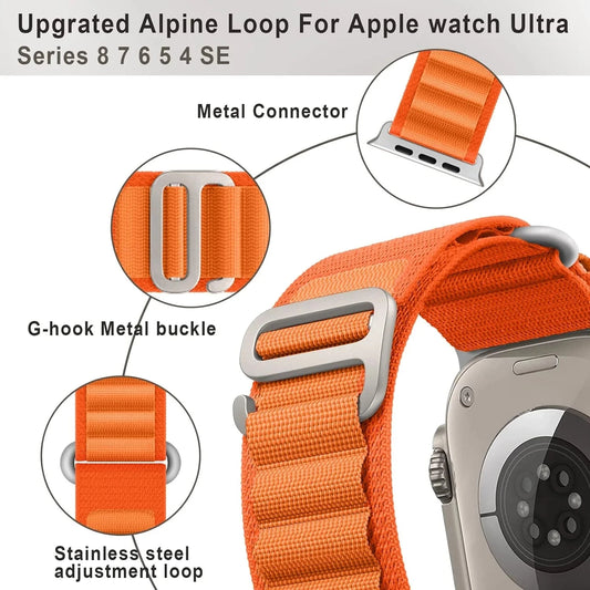 Alpine Loop Band for Apple Watch Ultra 2 – Durable Strap Compatible with 49mm, 45mm, 44mm, 42mm, 41mm, 40mm, and 38mm (Series 1-9, SE) - Wearable Upgrades