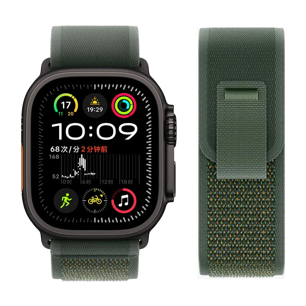 Alpine Nylon Loop for Apple Watch Ultra 2 – Compatible with 44mm, 45mm, 46mm, 49mm, 40mm, 41mm, 42mm (Series 10, 9, 8, 7, 6, 5, 4, SE) – Trail Bracelet Correa - Wearable Upgrades