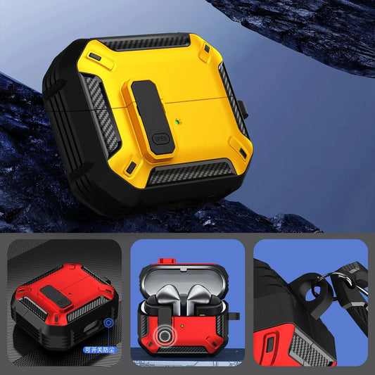 Carbon Fiber Case for Samsung Buds 3Pro – Secure Lock Protective Cover with Cleaning Kit, Compatible with Samsung Galaxy Buds 3 (2024) - Wearable Upgrades