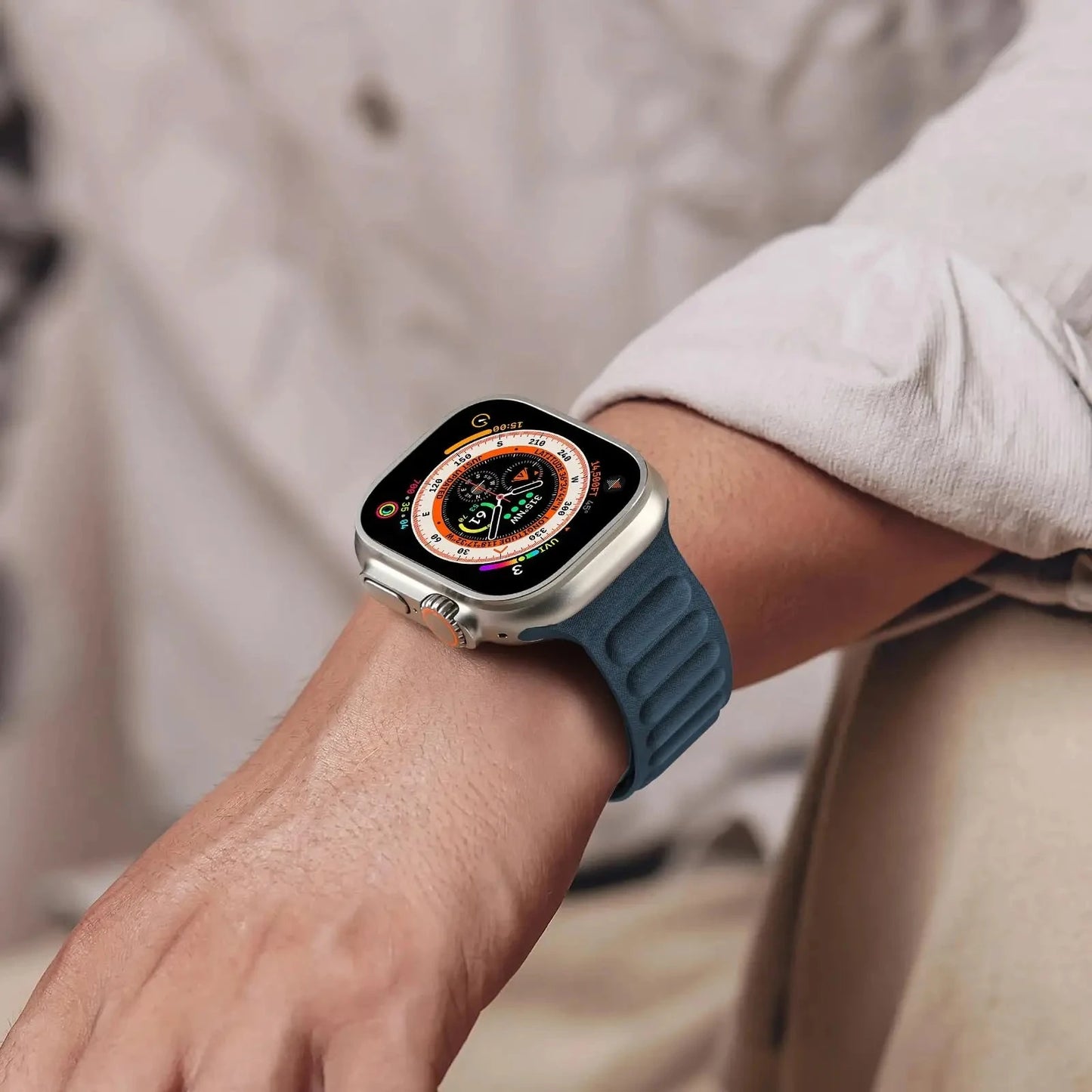 FineWoven Strap for Apple Watch, Magnetic Loop Band – Compatible with 38mm, 40mm, 41mm, 42mm, 44mm, 45mm, 49mm (Series 3, 4, 5, 6, 7, 8, 9, Ultra 2, SE) - Wearable Upgrades
