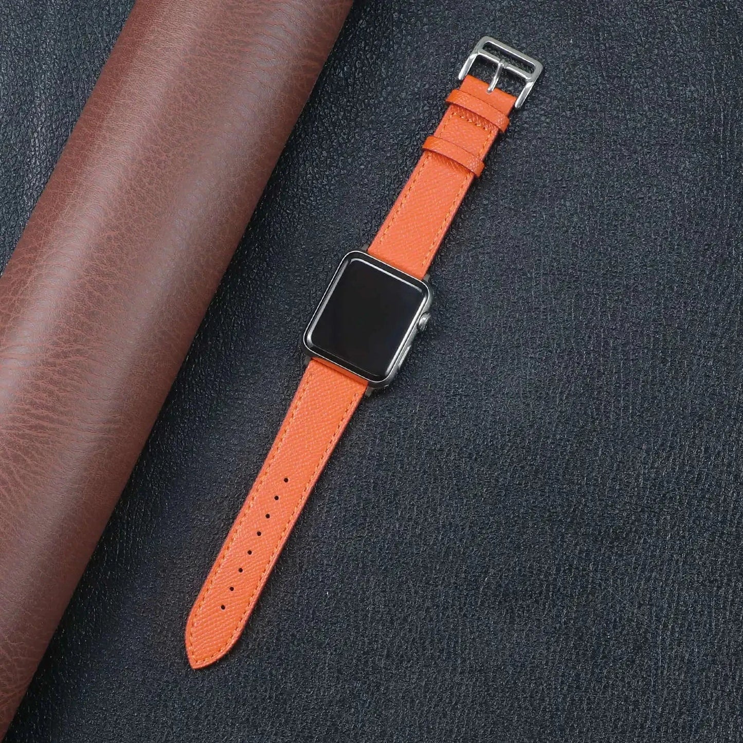 Genuine Leather Apple Watch Band, Single Tour Design – Compatible with Apple Watch Series 3, 6, 7, 8, SE, Ultra (38mm, 40mm, 41mm, 42mm, 44mm, 45mm, 49mm) - Wearable Upgrades