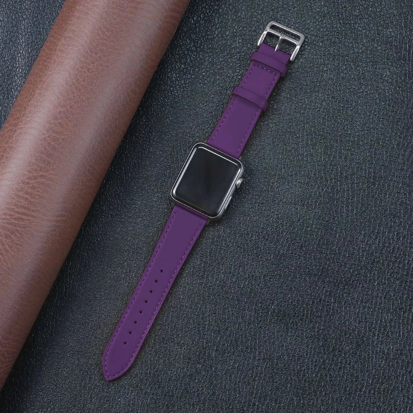 Genuine Leather Apple Watch Band, Single Tour Design – Compatible with Apple Watch Series 3, 6, 7, 8, SE, Ultra (38mm, 40mm, 41mm, 42mm, 44mm, 45mm, 49mm) - Wearable Upgrades