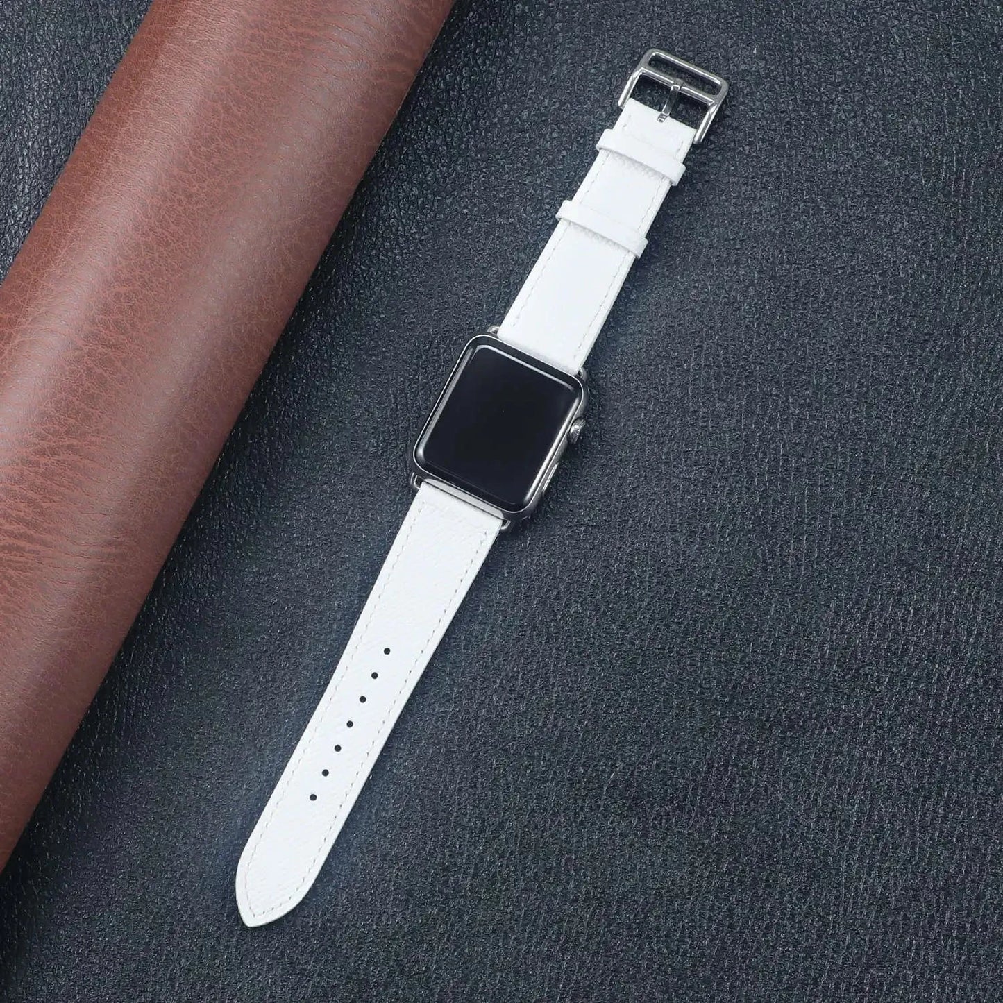 Genuine Leather Apple Watch Band, Single Tour Design – Compatible with Apple Watch Series 3, 6, 7, 8, SE, Ultra (38mm, 40mm, 41mm, 42mm, 44mm, 45mm, 49mm) - Wearable Upgrades
