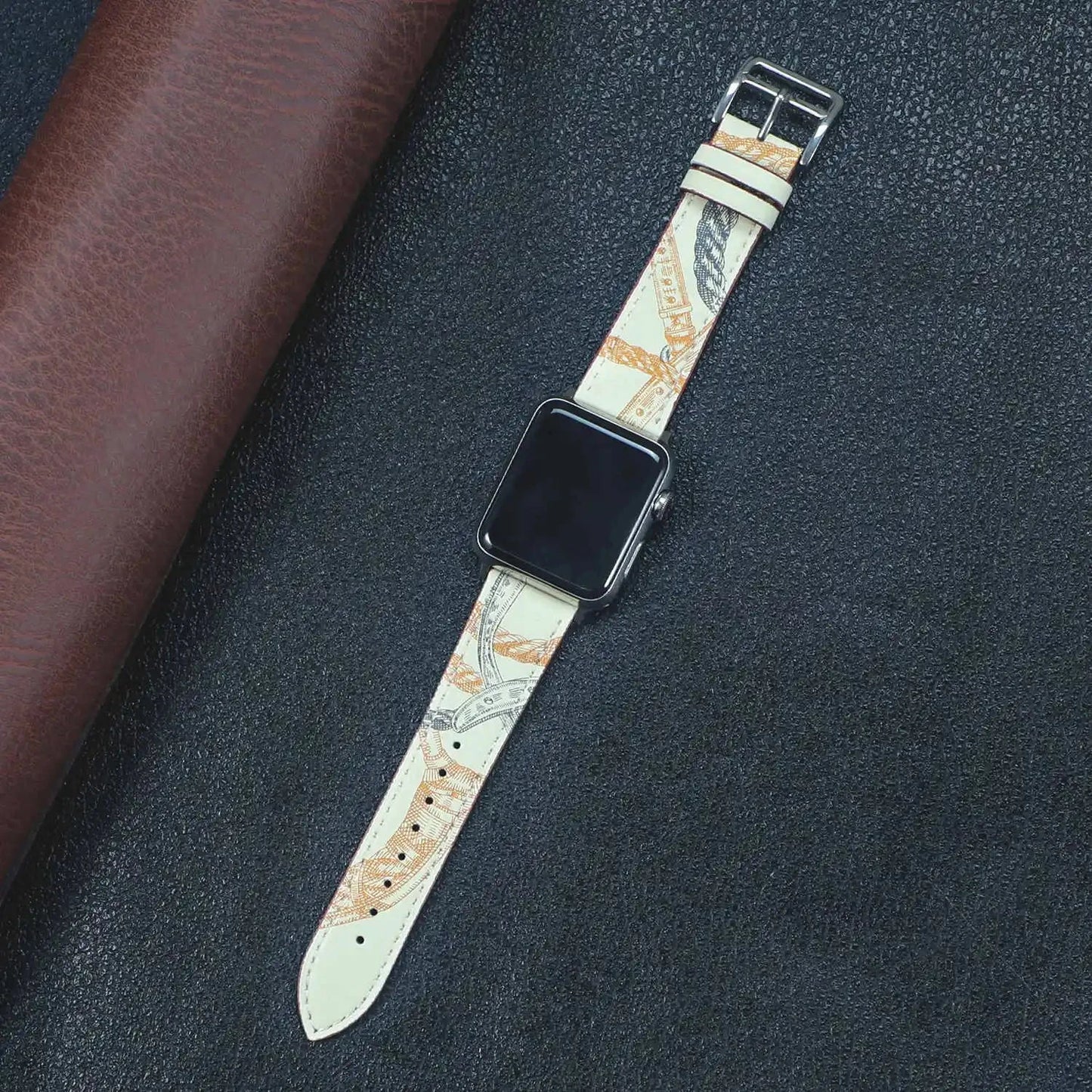 Genuine Leather Apple Watch Band, Single Tour Design – Compatible with Apple Watch Series 3, 6, 7, 8, SE, Ultra (38mm, 40mm, 41mm, 42mm, 44mm, 45mm, 49mm) - Wearable Upgrades