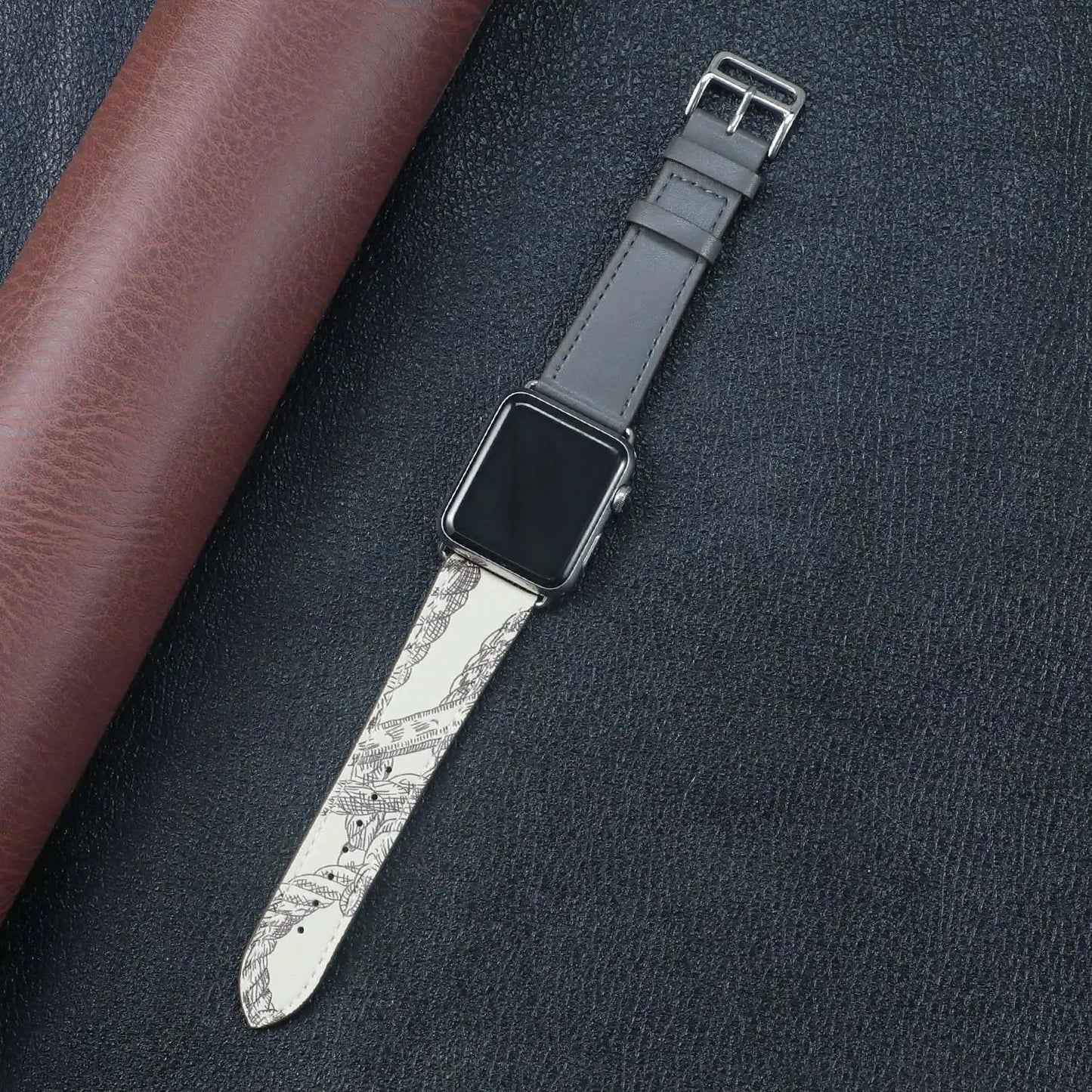 Genuine Leather Apple Watch Band, Single Tour Design – Compatible with Apple Watch Series 3, 6, 7, 8, SE, Ultra (38mm, 40mm, 41mm, 42mm, 44mm, 45mm, 49mm) - Wearable Upgrades