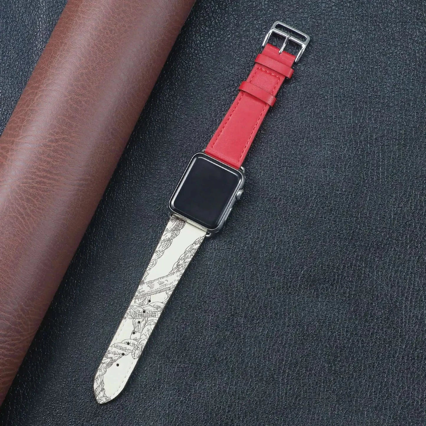 Genuine Leather Apple Watch Band, Single Tour Design – Compatible with Apple Watch Series 3, 6, 7, 8, SE, Ultra (38mm, 40mm, 41mm, 42mm, 44mm, 45mm, 49mm) - Wearable Upgrades