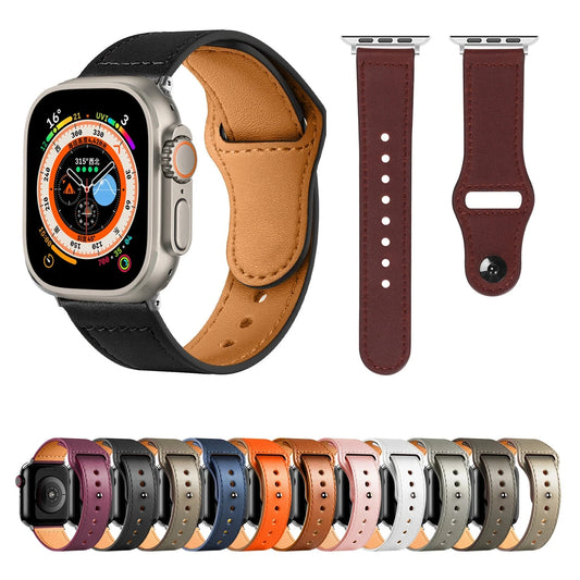 Genuine Leather Apple Watch Strap, Compatible with 38mm, 40mm, 42mm, 44mm, 45mm, and 49mm (Series 1, 2, 3, 4, 5, 6, 7, 8, SE, Ultra) - Wearable Upgrades