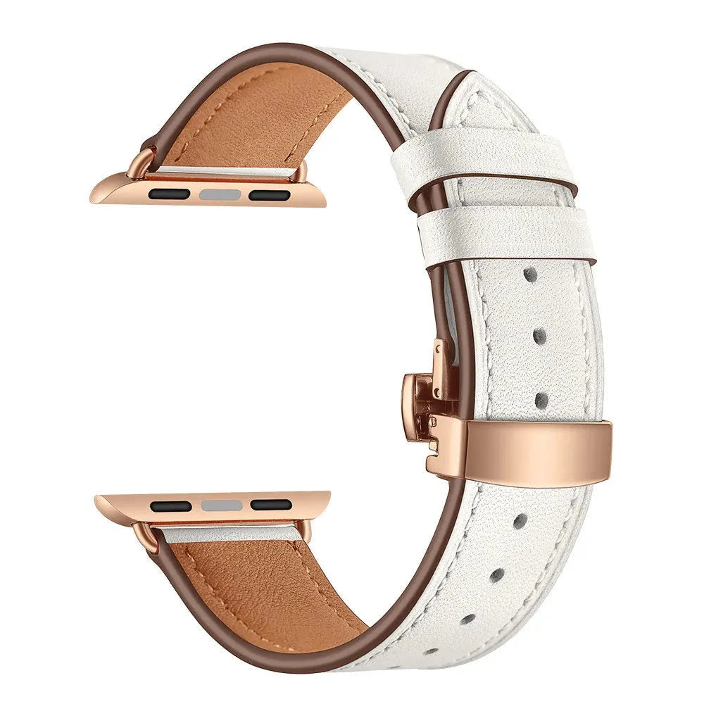 Leather Strap for Apple Watch Band – Stylish & Durable Replacement Band, Compatible with 38mm, 40mm, 41mm, 42mm, 44mm, 45mm, 49mm (Series 1, 2, 3, 4, 5, 6, 7, 8, 9, SE, Ultra 2) - Wearable Upgrades