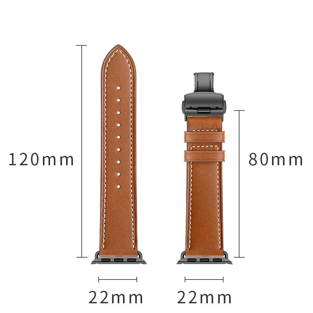 Leather Strap for Apple Watch Band – Stylish & Durable Replacement Band, Compatible with 38mm, 40mm, 41mm, 42mm, 44mm, 45mm, 49mm (Series 1, 2, 3, 4, 5, 6, 7, 8, 9, SE, Ultra 2) - Wearable Upgrades
