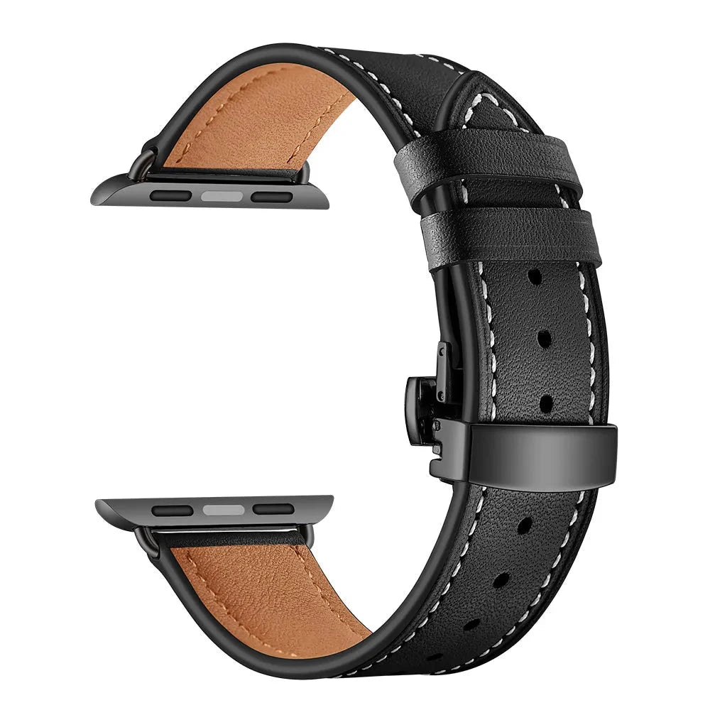 Leather Strap for Apple Watch Band – Stylish & Durable Replacement Band, Compatible with 38mm, 40mm, 41mm, 42mm, 44mm, 45mm, 49mm (Series 1, 2, 3, 4, 5, 6, 7, 8, 9, SE, Ultra 2) - Wearable Upgrades