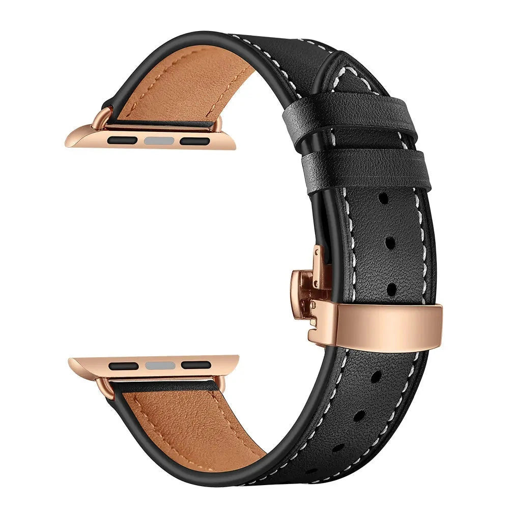 Leather Strap for Apple Watch Band – Stylish & Durable Replacement Band, Compatible with 38mm, 40mm, 41mm, 42mm, 44mm, 45mm, 49mm (Series 1, 2, 3, 4, 5, 6, 7, 8, 9, SE, Ultra 2) - Wearable Upgrades