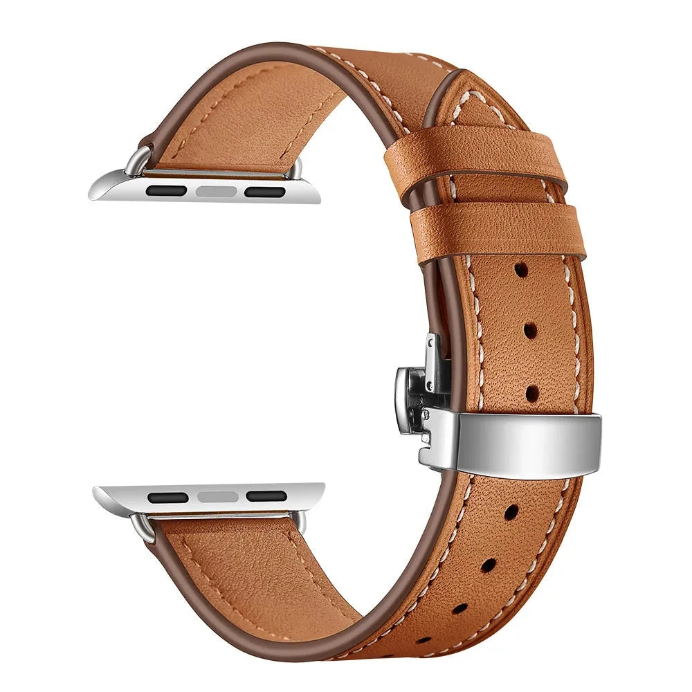 Leather Strap for Apple Watch Band – Stylish & Durable Replacement Band, Compatible with 38mm, 40mm, 41mm, 42mm, 44mm, 45mm, 49mm (Series 1, 2, 3, 4, 5, 6, 7, 8, 9, SE, Ultra 2) - Wearable Upgrades