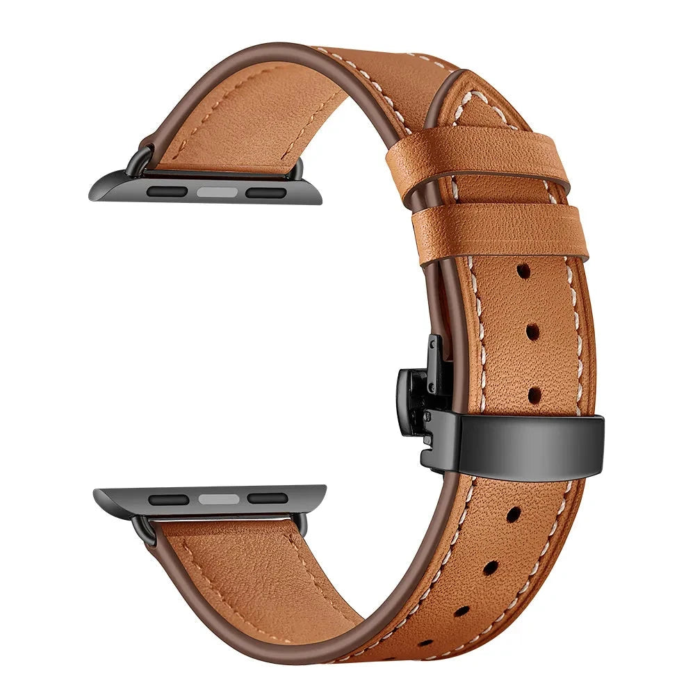 Leather Strap for Apple Watch Band – Stylish & Durable Replacement Band, Compatible with 38mm, 40mm, 41mm, 42mm, 44mm, 45mm, 49mm (Series 1, 2, 3, 4, 5, 6, 7, 8, 9, SE, Ultra 2) - Wearable Upgrades