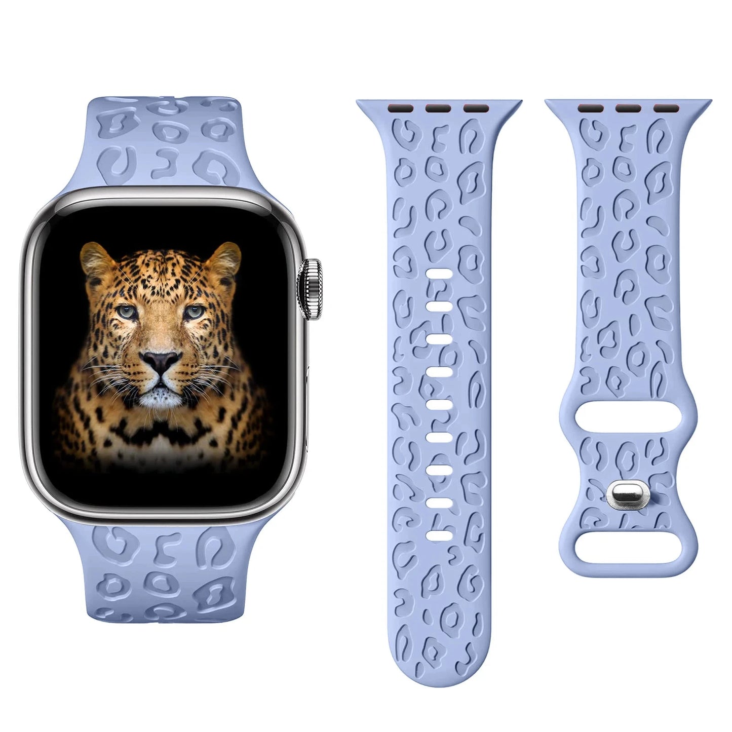 Leopard Engraved Silicone Apple Watch Band – Stylish & Durable, Compatible with 38mm, 40mm, 42mm, 44mm, 45mm, 49mm (Series 3, 6, 7, 8, SE, Ultra) - Wearable Upgrades