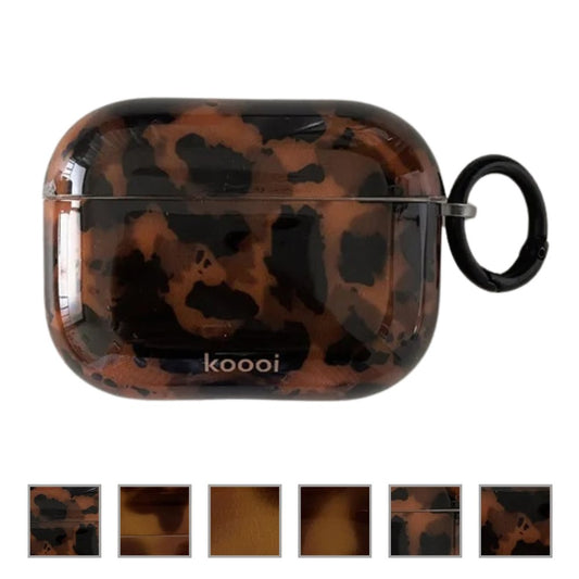 Leopard Pattern Amber Tortoiseshell Case for AirPods – Durable & Stylish Cover for AirPods 1, 2, 3, Pro, Pro 2 with Wireless Bluetooth Charging Compatibility - Wearable Upgrades