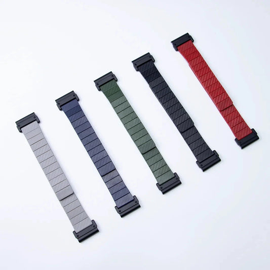 Magnetic Strap for Garmin – Carbon Fiber Pattern Smartwatch Bracelet Band, Compatible with Fenix 5, 5X Plus, 6, 6SX Pro, 7, 7X, Forerunner 945 (22mm, 26mm) - Wearable Upgrades
