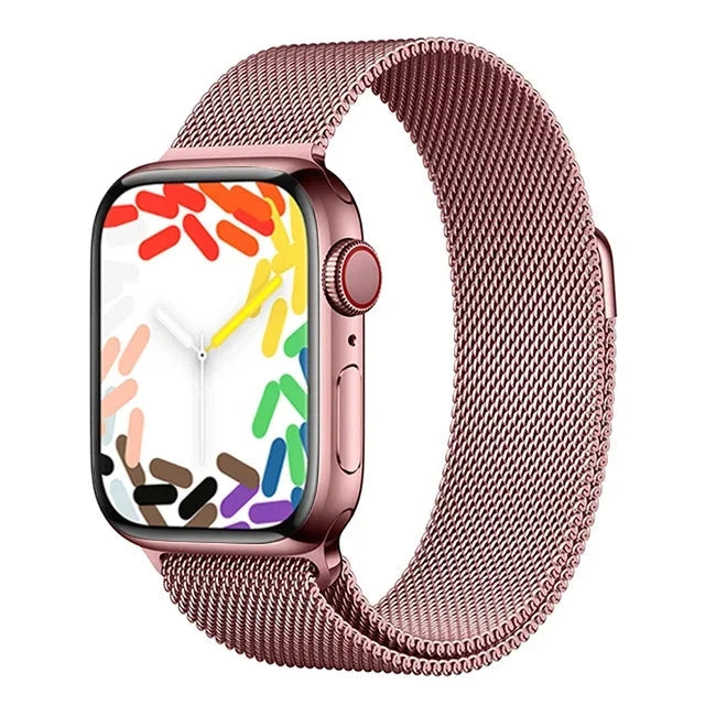 Milanese Loop Strap for Apple Watch – Stainless Steel Replacement Band, Compatible with Series 3, 4, 5, 6, 7, 8, 9, SE, and Ultra 2 (38mm to 49mm) - Wearable Upgrades