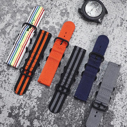 Nylon Loop Watch Strap, Adjustable Replacement Band for 20mm & 22mm Watches, Compatible with Samsung Galaxy Watch 7/6/5/4 Pro/3/Active 2/Gear S3, Amazfit, Huawei GT 2/2E/3/Pro 4 - Wearable Upgrades