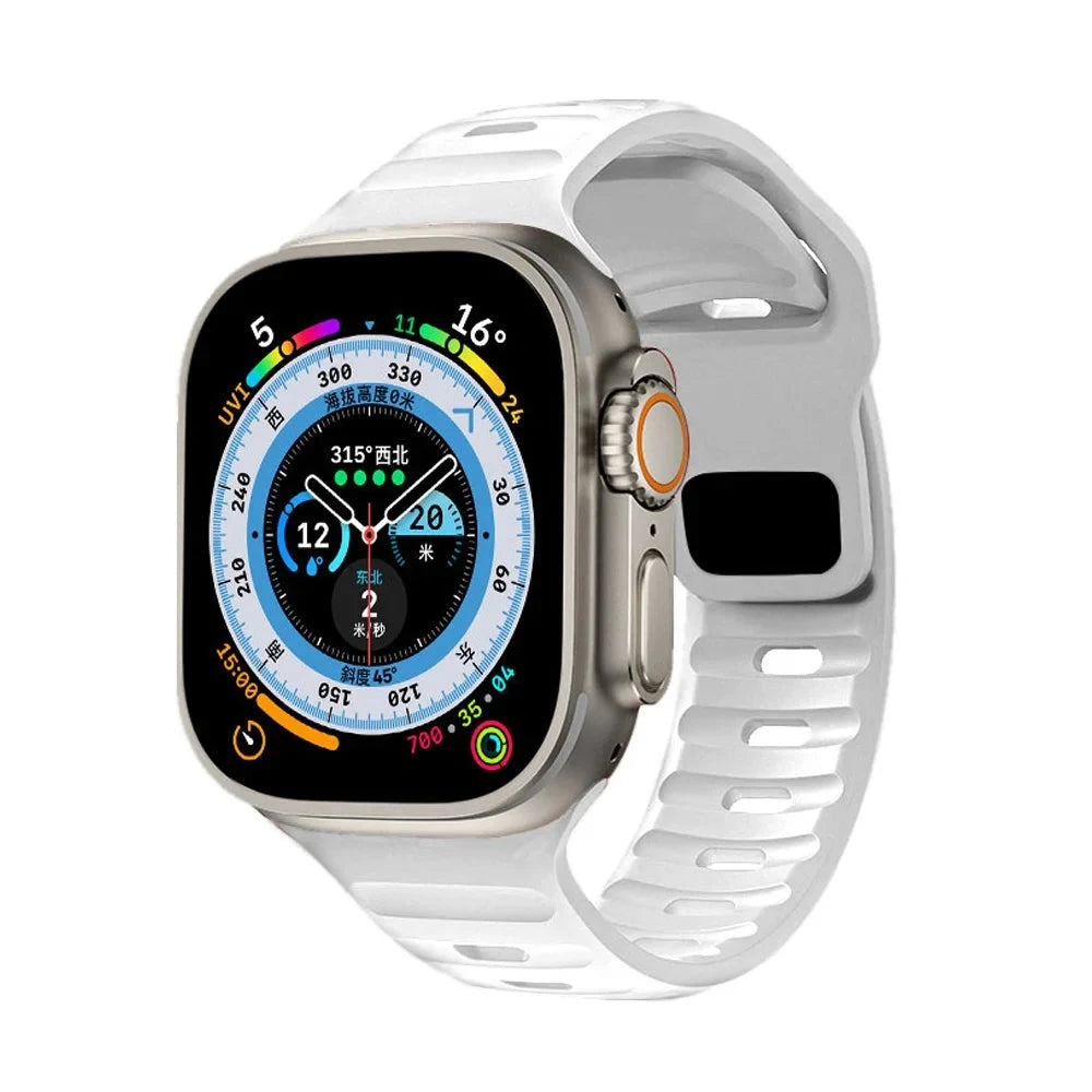 Ocean Silicone Strap for Apple Watch Band, Durable Replacement Strap Compatible with 42mm, 44mm, 45mm, 49mm (Series 3, 4, 5, 6, 7, 8, SE, Ultra) - Wearable Upgrades