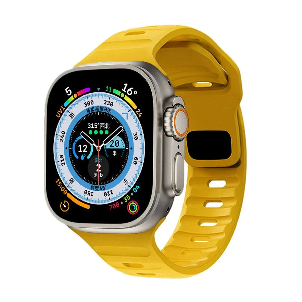Ocean Silicone Strap for Apple Watch Band, Durable Replacement Strap Compatible with 42mm, 44mm, 45mm, 49mm (Series 3, 4, 5, 6, 7, 8, SE, Ultra) - Wearable Upgrades