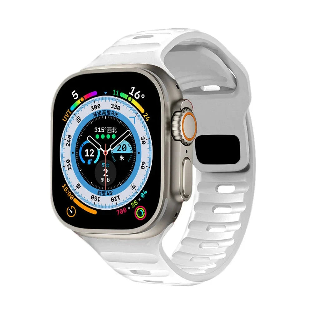 Ocean Silicone Strap for Apple Watch Band, Durable Replacement Strap Compatible with 42mm, 44mm, 45mm, 49mm (Series 3, 4, 5, 6, 7, 8, SE, Ultra) - Wearable Upgrades