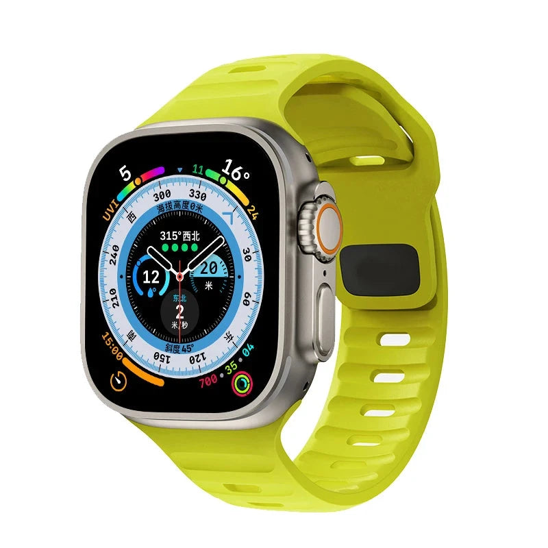 Ocean Silicone Strap for Apple Watch Band, Durable Replacement Strap Compatible with 42mm, 44mm, 45mm, 49mm (Series 3, 4, 5, 6, 7, 8, SE, Ultra) - Wearable Upgrades