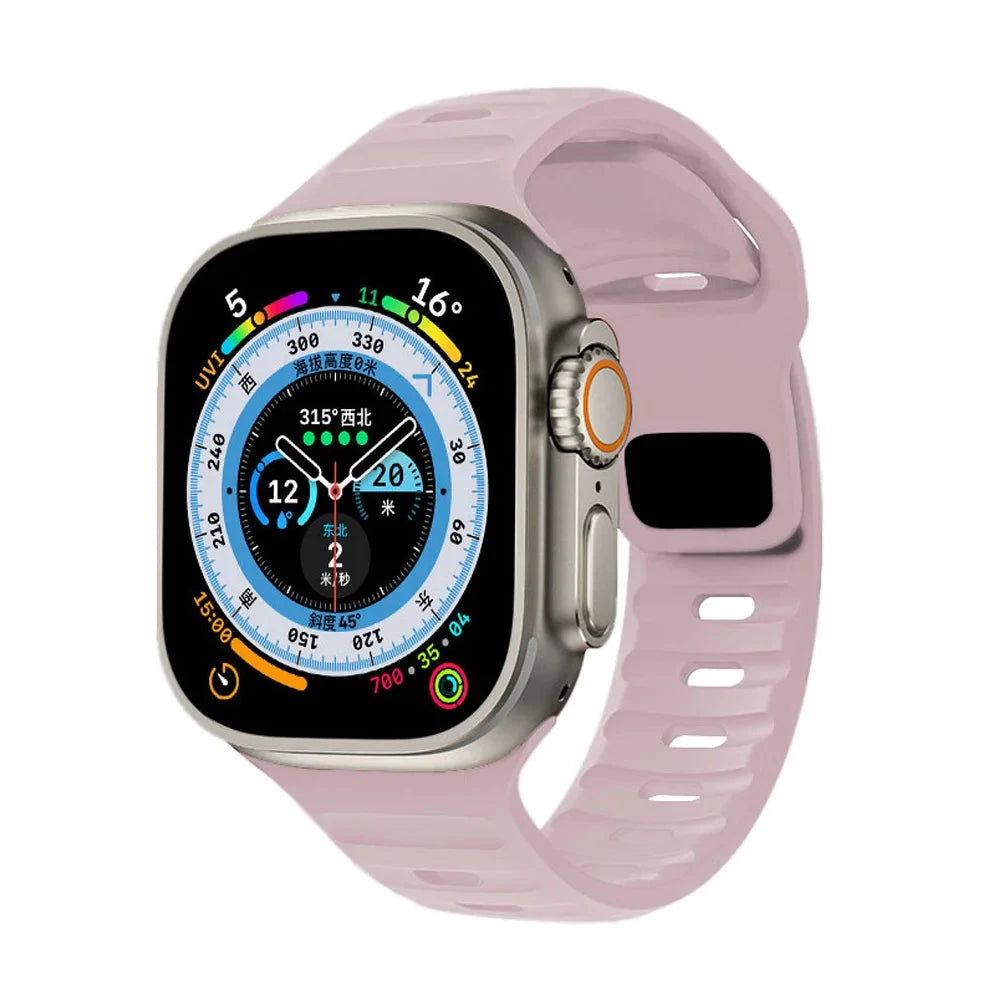 Ocean Silicone Strap for Apple Watch Band, Durable Replacement Strap Compatible with 42mm, 44mm, 45mm, 49mm (Series 3, 4, 5, 6, 7, 8, SE, Ultra) - Wearable Upgrades