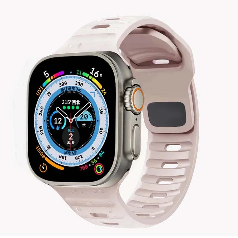 Ocean Silicone Strap for Apple Watch Band, Durable Replacement Strap Compatible with 42mm, 44mm, 45mm, 49mm (Series 3, 4, 5, 6, 7, 8, SE, Ultra) - Wearable Upgrades