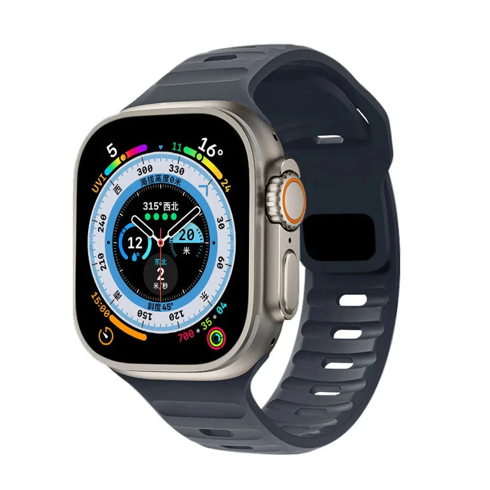 Ocean Silicone Strap for Apple Watch Band, Durable Replacement Strap Compatible with 42mm, 44mm, 45mm, 49mm (Series 3, 4, 5, 6, 7, 8, SE, Ultra) - Wearable Upgrades