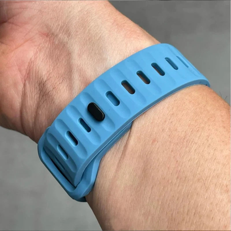 Ocean Silicone Strap for Apple Watch Band, Durable Replacement Strap Compatible with 42mm, 44mm, 45mm, 49mm (Series 3, 4, 5, 6, 7, 8, SE, Ultra) - Wearable Upgrades