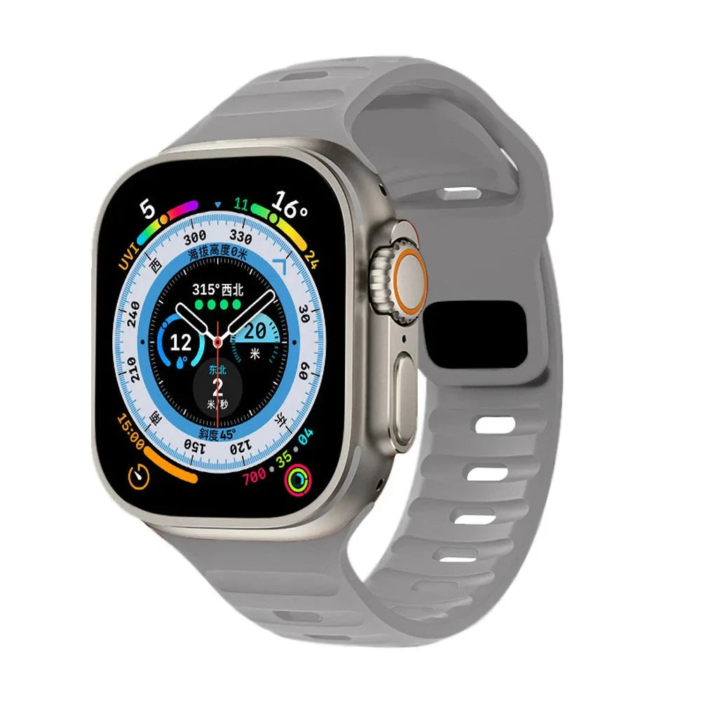 Ocean Silicone Strap for Apple Watch Band, Durable Replacement Strap Compatible with 42mm, 44mm, 45mm, 49mm (Series 3, 4, 5, 6, 7, 8, SE, Ultra) - Wearable Upgrades