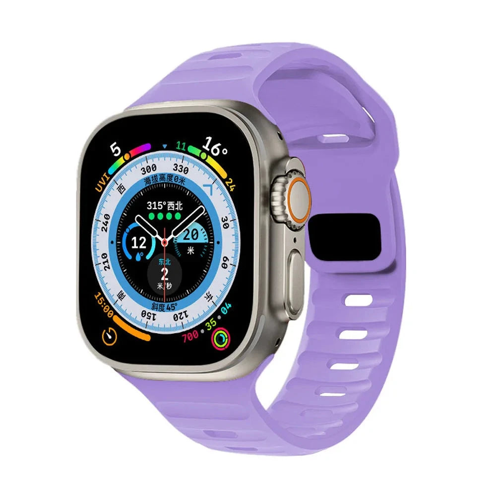Ocean Silicone Strap for Apple Watch Band, Durable Replacement Strap Compatible with 42mm, 44mm, 45mm, 49mm (Series 3, 4, 5, 6, 7, 8, SE, Ultra) - Wearable Upgrades