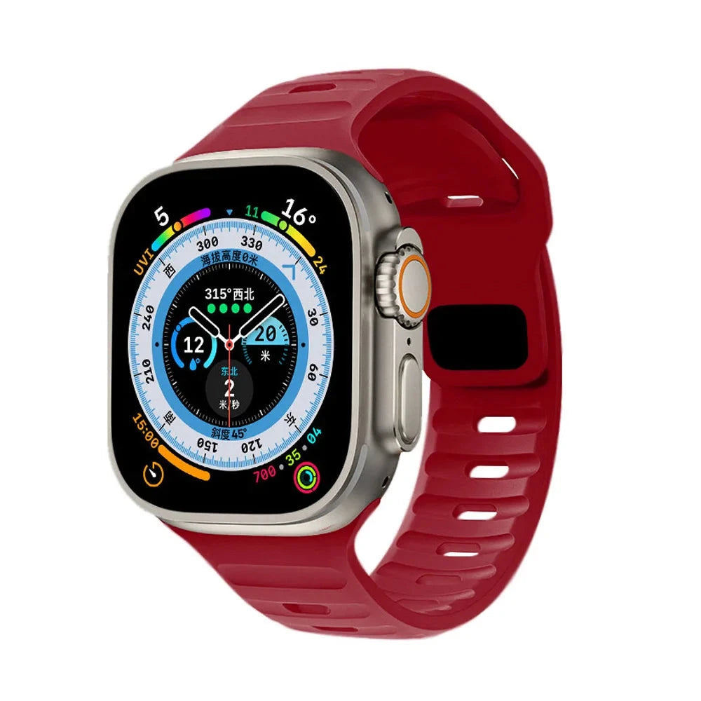 Ocean Silicone Strap for Apple Watch Band, Durable Replacement Strap Compatible with 42mm, 44mm, 45mm, 49mm (Series 3, 4, 5, 6, 7, 8, SE, Ultra) - Wearable Upgrades