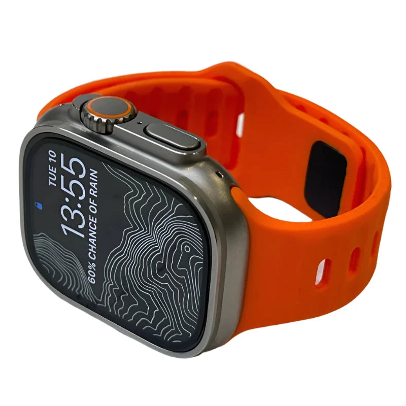 Ocean Silicone Strap for Apple Watch Band, Durable Replacement Strap Compatible with 42mm, 44mm, 45mm, 49mm (Series 3, 4, 5, 6, 7, 8, SE, Ultra) - Wearable Upgrades
