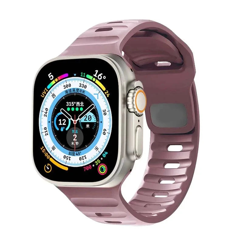 Ocean Silicone Strap for Apple Watch Band, Durable Replacement Strap Compatible with 42mm, 44mm, 45mm, 49mm (Series 3, 4, 5, 6, 7, 8, SE, Ultra) - Wearable Upgrades