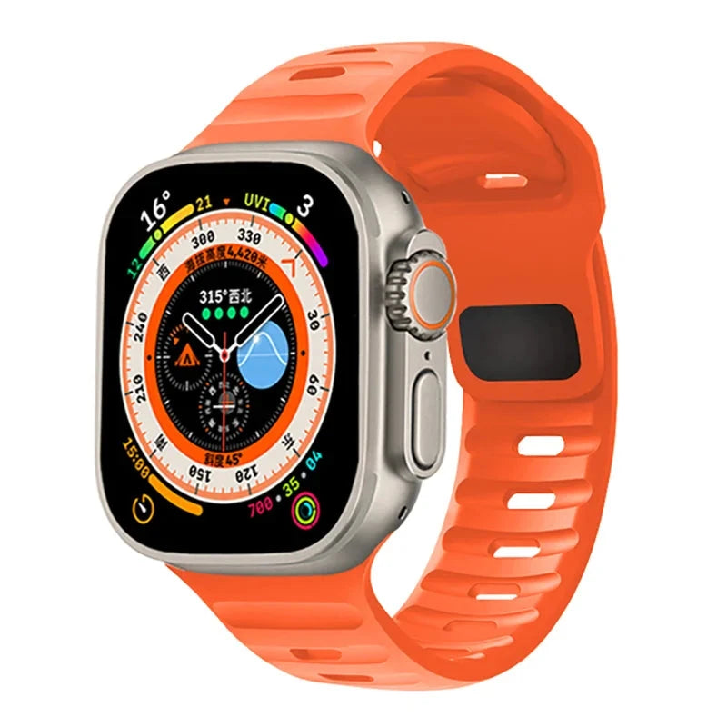 Ocean Silicone Strap for Apple Watch Band, Durable Replacement Strap Compatible with 42mm, 44mm, 45mm, 49mm (Series 3, 4, 5, 6, 7, 8, SE, Ultra) - Wearable Upgrades