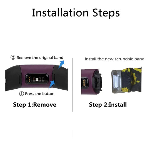 Scrunchies Bands for Fitbit Charge 5 – Elastic Fabric Strap with Buckle, Compatible with Fitbit Charge 5 Smartwatch - Wearable Upgrades