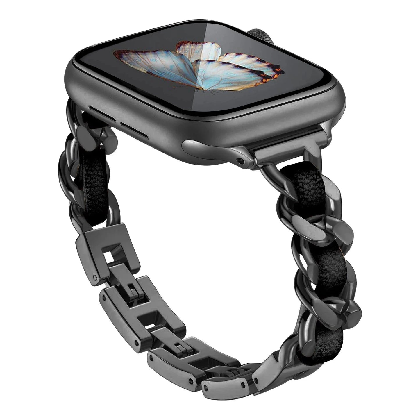 Stainless Steel Apple Watch Band with Metal Bracelet, Adjustable Strap for 49mm, 44mm, 42mm, 40mm, and 38mm (Compatible with Apple Watch Series Ultra, 8, 7, 6, 5, 4, 3, 2, 1, and SE) - Wearable Upgrades