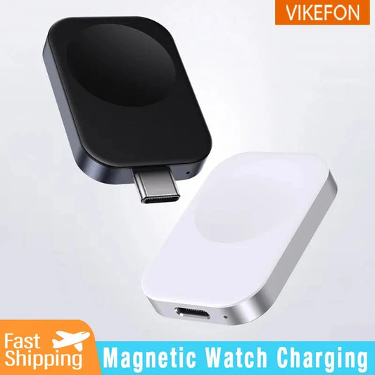 VIKEFON Portable Wireless Charger for Apple Watch SE – Magnetic USB Charger for iWatch Series 9, 8, 7, 6, 5, 4, SE – Fast Charging Station - Wearable Upgrades