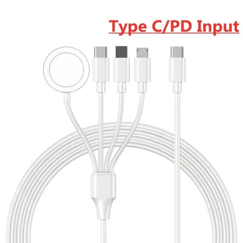 4-in-1 USB Type C PD Charging Cable with Magnetic Wireless Charger – Compatible with iPhone, Android, and Apple Watch (Series 1–9, Ultra, SE) - Wearable Upgrades 