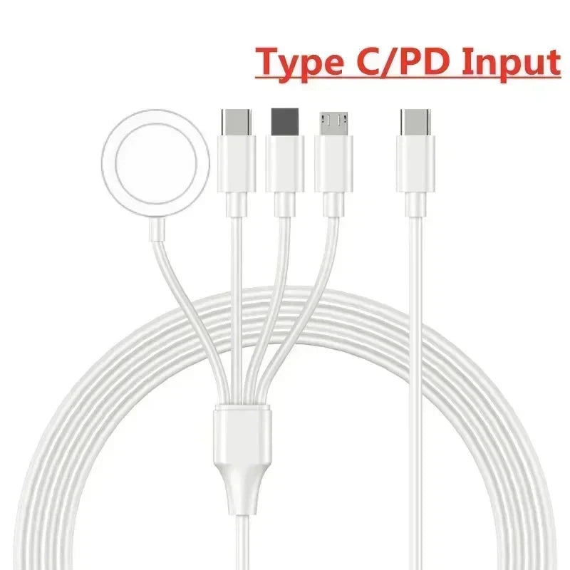 4-in-1 USB Type C PD Charging Cable with Magnetic Wireless Charger – Compatible with iPhone, Android, and Apple Watch (Series 1–9, Ultra, SE) - Wearable Upgrades 