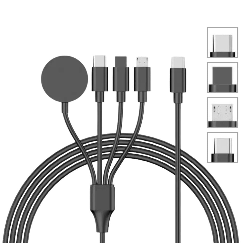 4-in-1 USB Type C PD Charging Cable with Magnetic Wireless Charger Compatible with iPhone, Android, Apple Watch (Series 1–9, SE, Ultra) - Wearable Upgrades 