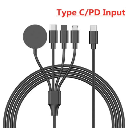 4-in-1 USB Type C PD Charging Cable with Magnetic Wireless Charger – Compatible with iPhone, Android, and Apple Watch (Series 1–9, Ultra, SE) - Wearable Upgrades 