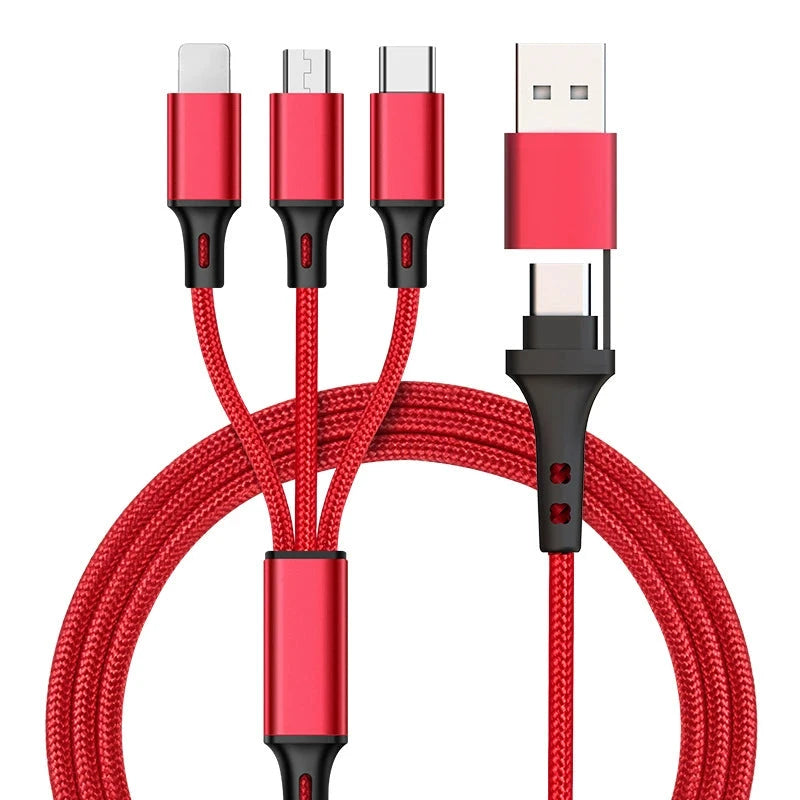 PD One Drag Three Neutral Multi-Head Data Cable – Compatible with Mercedes-Benz and BMW Devices (Micro USB, Type-C, Apple Lightning) - Wearable Upgrades 